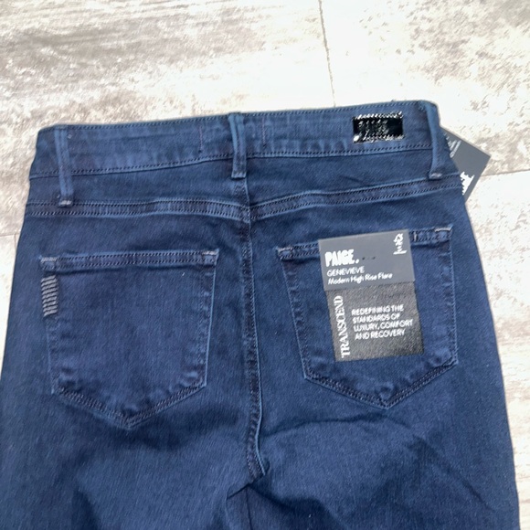 PAIGE Genevieve Hi-Rise Flare Leg Jeans Dark Wash Size 24 - Picture 8 of 14